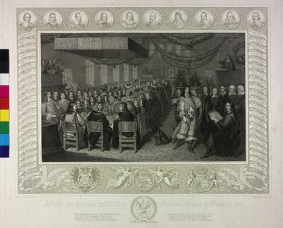 Feest ter viering van de Vrede van Westfalen in Neurenberg 1649 door Joachim von Sandrart