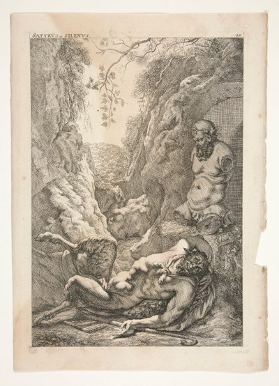 Sater en Silenos, uit Sculpturae Veteris Admirata door Joachim von Sandrart