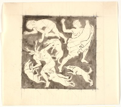 De dood van Actaeon door Joakim Frederik Skovgaard