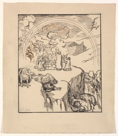 De ark op Ararat door Joakim Frederik Skovgaard