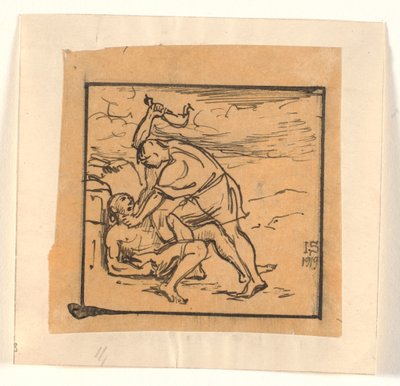 Kaïn doodt Abel door Joakim Frederik Skovgaard