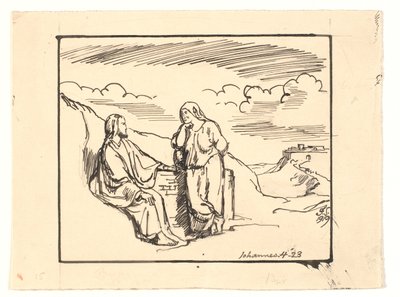 Christus en de Samaritaanse vrouw door Joakim Frederik Skovgaard