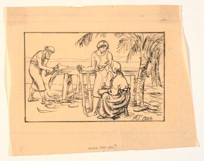 Christus als Timmerman bij Jozef en Maria door Joakim Frederik Skovgaard