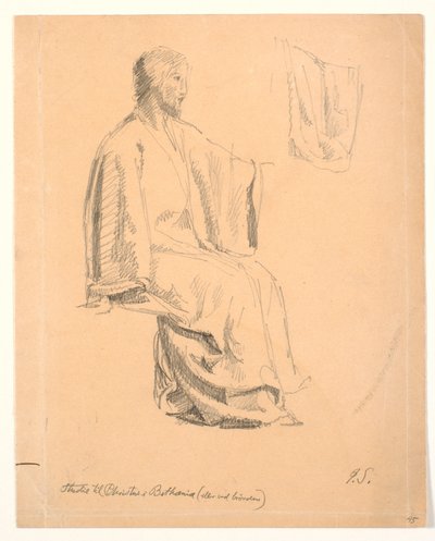 Studie van zittende Christus door Joakim Frederik Skovgaard