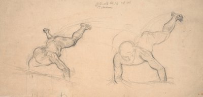 Twee studies van kruipende jongens (of vliegende engelen) door Joakim Frederik Skovgaard
