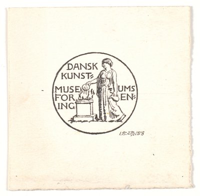Ontwerp voor vignet voor Deense Museum Kunstvereniging door Joakim Frederik Skovgaard