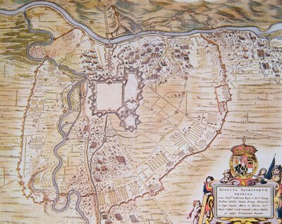 Plan van de Citadel van Turijn tijdens het beleg van 1640 door Joan (after) Blaeu
