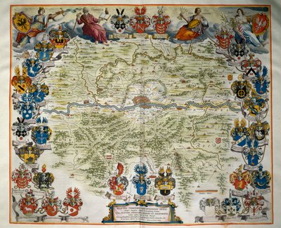 Frankfurt en zijn territorium, Deel III, Atlas Maior, door Joan Blaeu (1596-1673), kopergravure, Amsterdam door Joan Blaeu