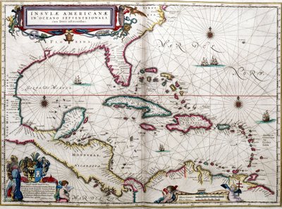 Golf van Mexico en de Caraïben, uit Blaeu
