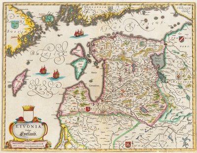 Livonia-kaart, Vulgo Lyefland, Atlas Maior door Joan Blaeu