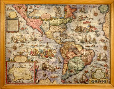 Kaart van Amerika gemaakt door Joan Blaeu door Joan Blaeu