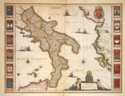 Kaart van de regio Calabrië door Joan Blaeu