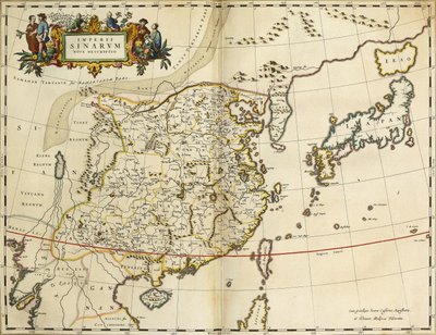 Kaart van China, uit "Atlas Maior Sive Cosmographia Blaviana" door Joan Blaeu