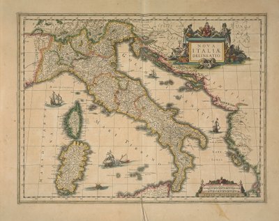 Kaart van Italië door Joan Blaeu