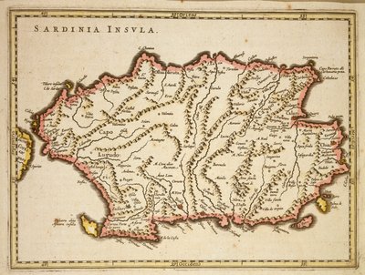 Kaart van Sardinië door Joan Blaeu