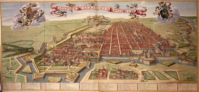 Kaart van Turijn door Joan Blaeu, uit Theatrum Sabaudiae door Joan Blaeu