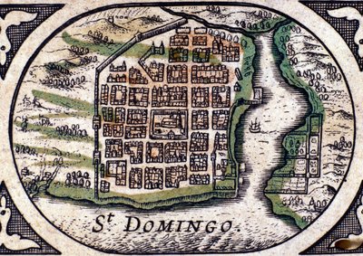Santo Domingo - in Atlas door W. J. Blaeu door Joan Blaeu