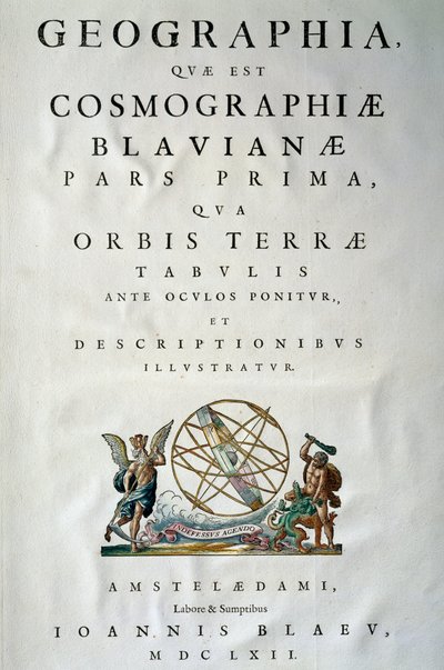 Titelpagina van Deel I van Atlas maior, door Joan Blaeu (1596-1673) door Joan Blaeu