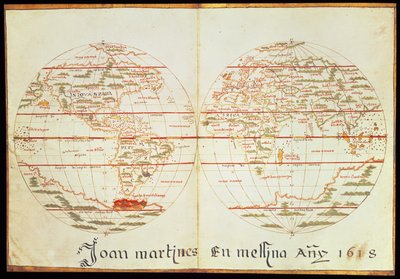 Wereldkaart (pen & inkt op papier) door Joan Martines