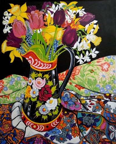 Kanaalboot Kan, Narcissen en Tulpen door Joan Thewsey