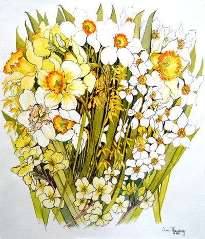 Narcissen, Narcissen, Forsythia en Sleutelbloemen door Joan Thewsey
