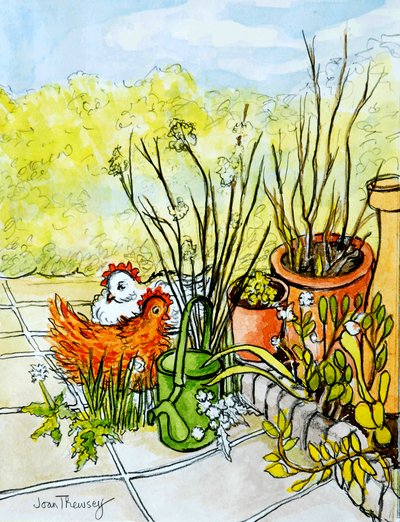 Kippen en Potten, Lucy Redman Open Tuin door Joan Thewsey