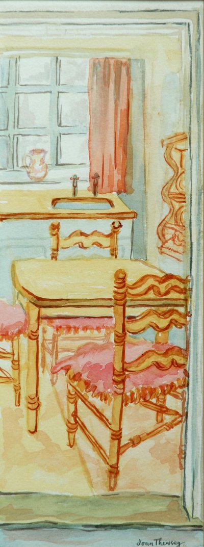 Rood huisje keuken, Suffolk, 2000 door Joan Thewsey