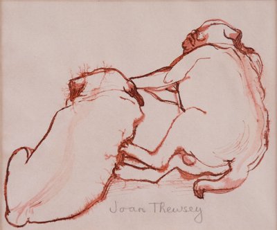 Twee Pug Puppies, de broers, 2005 door Joan Thewsey