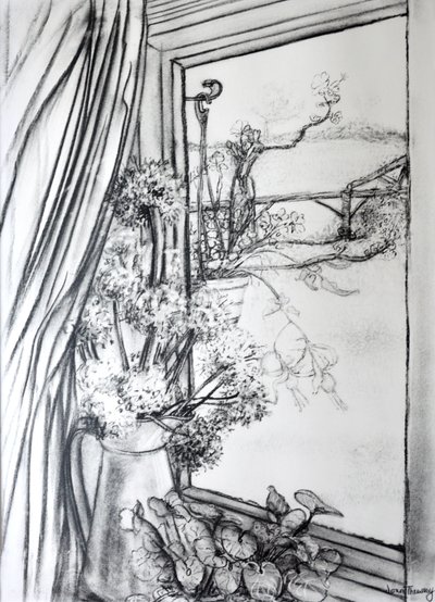 Uitzicht door het cottage raam, 1970 door Joan Thewsey