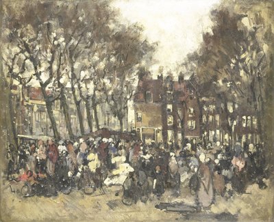 De Noordermarkt te Amsterdam door Joannes Barnardus Antonius Maria Westerwoudt