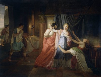 Proculeius voorkomt dat Cleopatra zichzelf steekt door Joannes Echarius Carolus Alberti