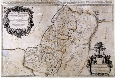 Historische geografische kaart van Palestina. Jansson Atlas door Joannes Jansson