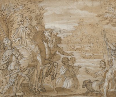 Een jachtpartij, ca. 1555-65 door Joannes Stradanus