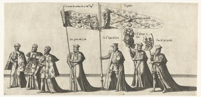 Deel van de optocht, nr. 3 en 4 door Joannes van Doetechum (I)