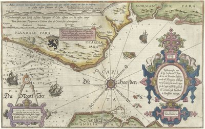 Kaart van de kusten van Vlaanderen, Normandië en Engeland door Joannes van Doetechum (I)