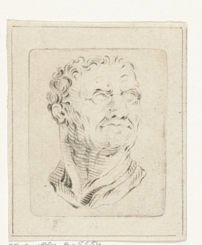 Borstbeeld van een man opkijkend naar rechts door Joannis Jacobus Bijlaert