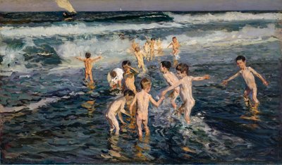 Kinderen baden door Joaquin Sorolla y Bastida
