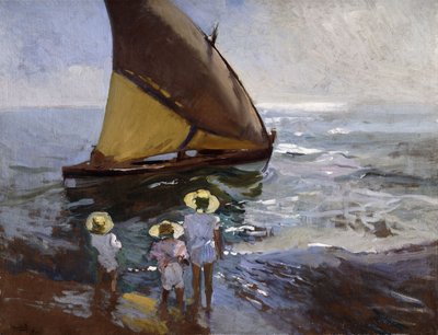 Op het strand, Valencia, 1907 door Joaquín Sorolla