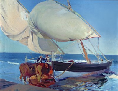 Zeilboten door Joaquin Sorolla y Bastida