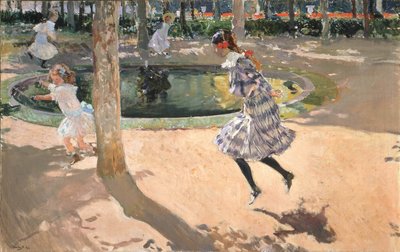 Touwtje springen, La Granja door Joaquin Sorolla y Bastida
