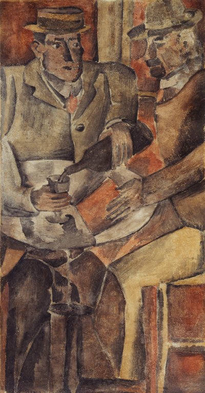 Cafébijeenkomst, ca. 1926 door Joaquín Torres García