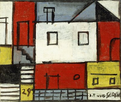 Vijf Kleuren Compositie door Joaquin Torres Garcia