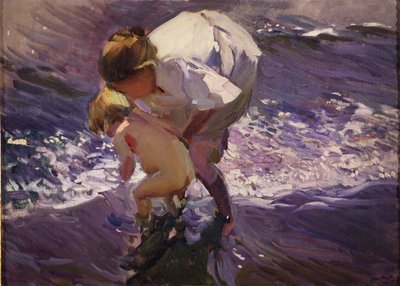 Op het strand door Joaquín Sorolla