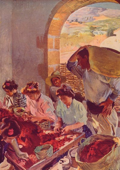 De voorbereiding van droge druiven, 1890, ca. 1932 door Joaquín Sorolla