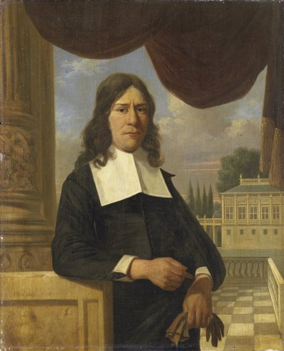 Nicolaes Eichelberg (overleden 1699). Haarlemse koopman, echtgenoot van Helena van der Schalcke door Job Adriaensz Berckheyde (attributed to)