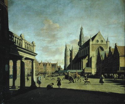 Marktplaats van Haarlem door Job Berckheyde