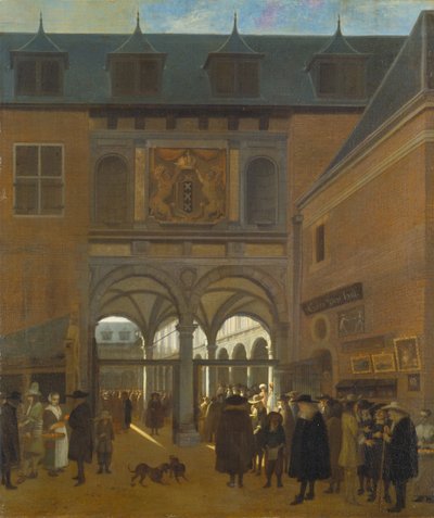 De Beurs in Amsterdam, ca.1675-80 door Job Berckheyde