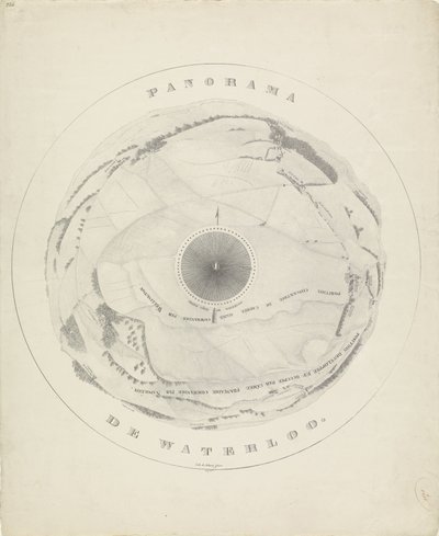 Panorama van het terrein van het slagveld van Waterloo, 1815 door Jobard frères