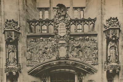 Steenhouwkunst onder het wapen van Middlesex in de Guildhall, Westminster, ca. 1935 door Joel
