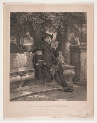 Een uur bij de priester (Italiaanse priester met zijn leerling) door Joel Ballin